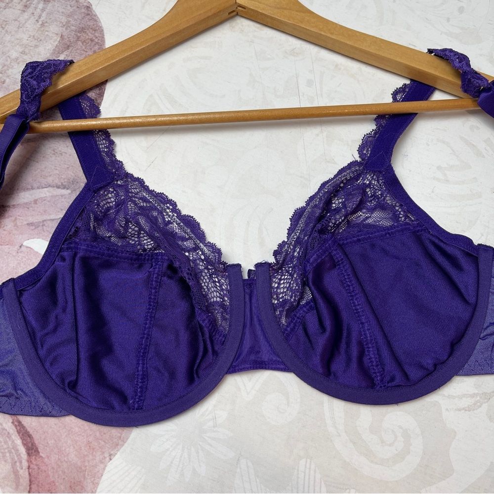 Bali Women's Lace Desire 6543 Purple Lace Bra Size 36DD - Picture 4 of 9